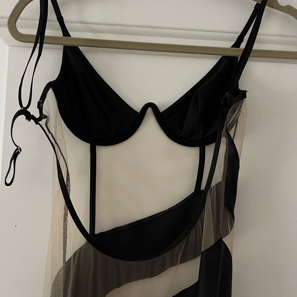 God Save Queens dress, barely worn like new condition, black and nude, Size S
